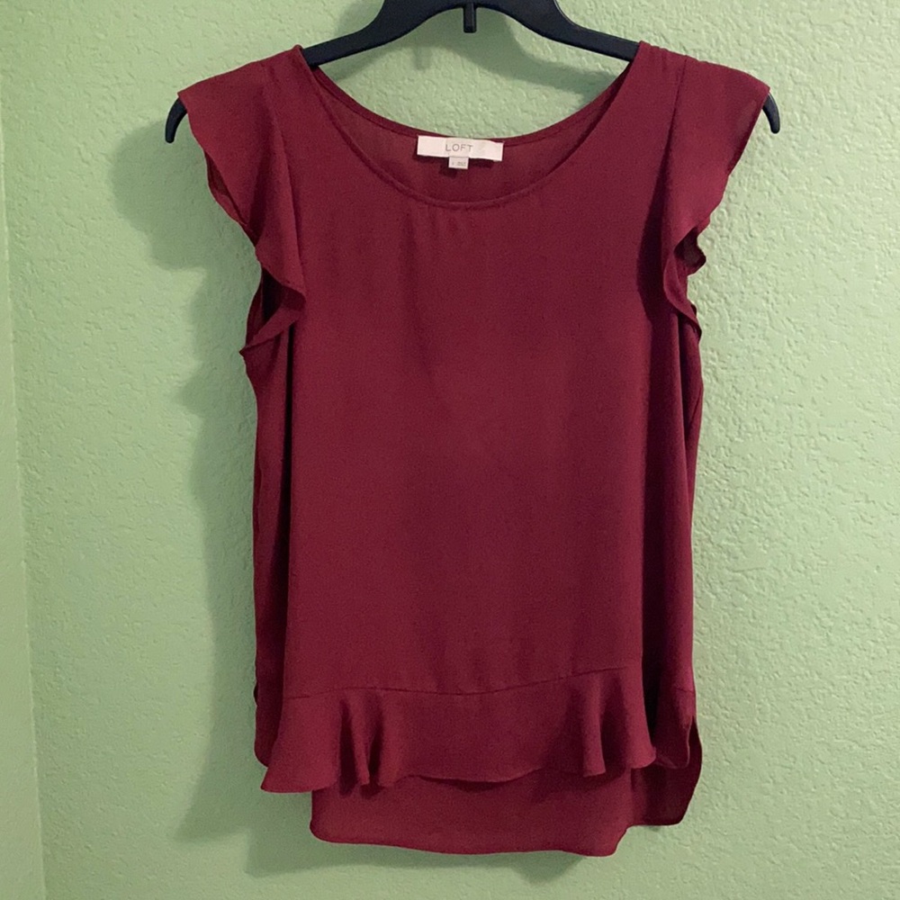 Maroon sleeveless top Size S